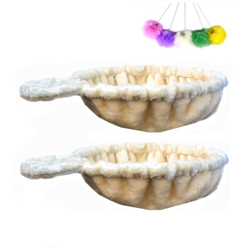 SHENGOCASE Katzenbaum, 37.1 cm, groß, beige, Ersatzkorb, Liege, Hängematte, Bett, 5 Stück, hängende Pompom-Pom-Pom-Spielzeug mit elastischen Schnüren, Hängematten-Befestigung, 2 Stück SHENGOCASE Katzenbaum, 37.1 cm, groß, beige, Ersatzkorb, Liege, Hängematte, Bett, 5 Stück, hängende Pompom-Pom-Pom-Spielzeug mit elastischen Schnüren, Hängematten-Befestigung, 2 Stück von SHENGOCASE