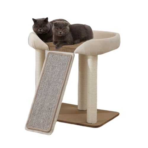 SHENGOCASE Moderner Katzenbaumturm, extra große Plattform, Couch, Schlafsofa für Maine Coon, mehrere Katzenmöbel mit Kratzbaum-Rampe, geneigt, abgewinkelt, Kratzkissen, Sisal von SHENGOCASE