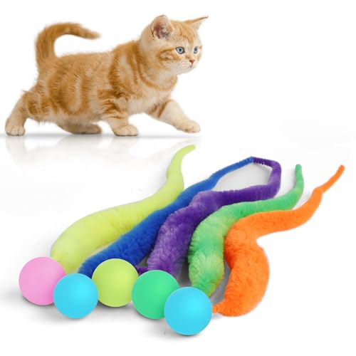 SHENGSEN Hüpfball mit Schwanz, Katzenspielzeug, 5 Packungen, großer magischer Wurm mit fluoreszierendem Ball, Spielzeug für Katzen, bunt, flauschiger Wurm, Hüpfbälle, Katzenspielzeug SHENGSEN Hüpfball mit Schwanz, Katzenspielzeug, 5 Packungen, großer magischer Wurm mit fluoreszierendem Ball, Spielzeug für Katzen, bunt, flauschiger Wurm, Hüpfbälle, Katzenspielzeug von SHENGSEN