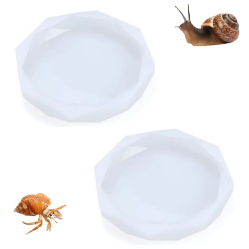 Schnecken-Wassernapf für Landschnecken Haustierschnecken Wassernapf Silikon Schnecken Futterschale Schnecke Kalziumschale (Weiß, 2 Stück) von SHENGYIYISHENG