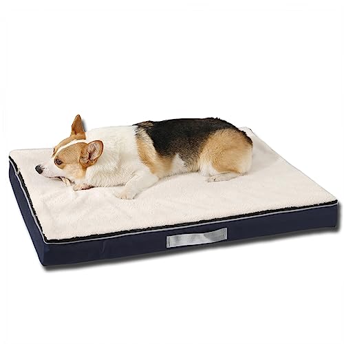 Hundebett für große Hunde, Haustiermatratze mit abnehmbarem, waschbarem Bezug, Memory-Schaum, orthopädisch, wasserdicht, rutschfeste Unterseite, Anti-Kauschutz, rechteckig, tragbar, geeignet für alle Hundebett für große Hunde, Haustiermatratze mit abnehmbarem, waschbarem Bezug, Memory-Schaum, orthopädisch, wasserdicht, rutschfeste Unterseite, Anti-Kauschutz, rechteckig, tragbar, geeignet für alle von SHENJIA