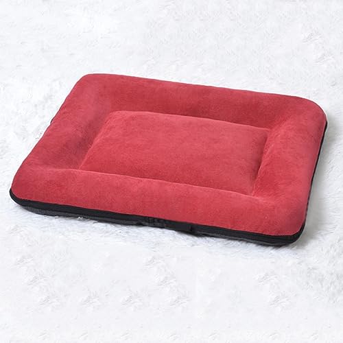 Hundebett für kleine/mittelgroße Hunde, große Memory-Schaum, Haustiermatte mit abnehmbarem, waschbarem Bezug, rutschfeste Unterseite, Größe: XXL (109 x 73 cm), Farbe: Weinrot von SHENJIA