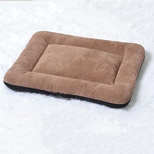 Hundebett für kleine/mittelgroße Hunde, große Memory-Schaum, Haustiermatte mit abnehmbarem, waschbarem Bezug, rutschfeste Unterseite (Größe: L 68,9 x 53,3 cm), Farbe: Braun) von SHENJIA