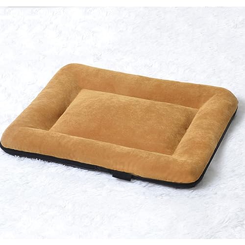 Hundebett für kleine/mittelgroße Hunde, große Memory-Schaum, Haustiermatte mit abnehmbarem, waschbarem Bezug, rutschfeste Unterseite (Größe: L 68,9 x 53,3 cm), Farbe: Orange von SHENJIA