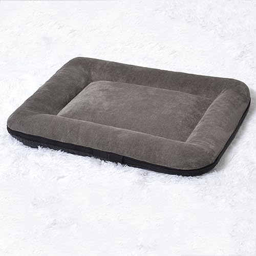 Hundebett für kleine/mittelgroße Hunde, große Memory-Schaum, Haustiermatte mit abnehmbarem, waschbarem Bezug, rutschfeste Unterseite (Größe: M 53,3 x 43,2 cm), Farbe: Grau) von SHENJIA