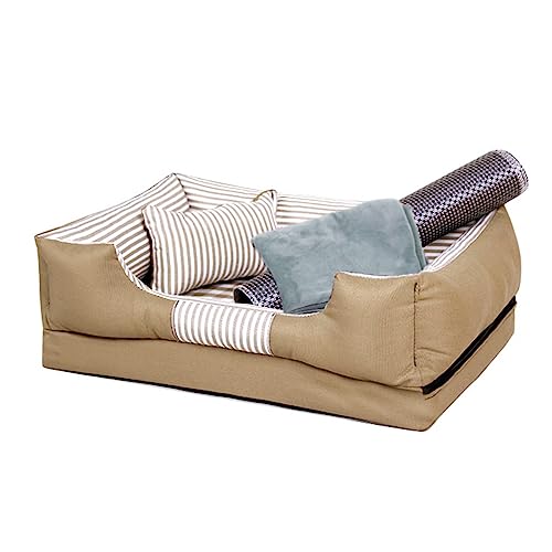 Hundebett für mittelgroße und kleine Hunde, waschbar, orthopädisches Hundebett für mittelgroße und kleine Hunde, wasserdichte Unterseite, mittelgroße Hunde mit Kissen, Kühlern, Decken (60 x 45 x 18 Hundebett für mittelgroße und kleine Hunde, waschbar, orthopädisches Hundebett für mittelgroße und kleine Hunde, wasserdichte Unterseite, mittelgroße Hunde mit Kissen, Kühlern, Decken (60 x 45 x 18 von SHENJIA