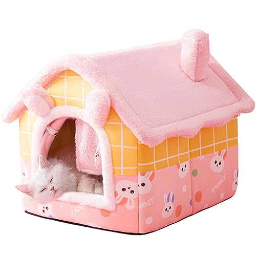 Katzenbett für Indoor-Katzen und kleine Hunde, abnehmbar, waschbar und rutschfest, weich und wärmend, Haustierzelt für Katzen und Kaninchen, großes Haustier-Katzenhöhle zum Spielen (Größe: L 48,3 x Katzenbett für Indoor-Katzen und kleine Hunde, abnehmbar, waschbar und rutschfest, weich und wärmend, Haustierzelt für Katzen und Kaninchen, großes Haustier-Katzenhöhle zum Spielen (Größe: L 48,3 x von SHENJIA