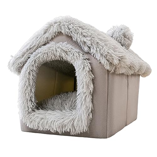 Katzenbett für Indoor-Katzen und kleine Hunde, abnehmbar, waschbar und rutschfest, weich und wärmend, Haustierzelt für Katzen und Kaninchen, großes Haustier-Katzenhöhle zum Spielen (Größe: L 48,3 x Katzenbett für Indoor-Katzen und kleine Hunde, abnehmbar, waschbar und rutschfest, weich und wärmend, Haustierzelt für Katzen und Kaninchen, großes Haustier-Katzenhöhle zum Spielen (Größe: L 48,3 x von SHENJIA