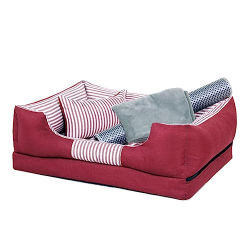 Mittelgroßes Hundebett aus Memory-Schaum, Haustierbett für mittelgroße und kleine Hunde, wasserdichte Unterseite, waschbar, abnehmbar, orthopädisches Haustier-Sofa mit Kissen, Kühldecken, 60 x 44 cm, Mittelgroßes Hundebett aus Memory-Schaum, Haustierbett für mittelgroße und kleine Hunde, wasserdichte Unterseite, waschbar, abnehmbar, orthopädisches Haustier-Sofa mit Kissen, Kühldecken, 60 x 44 cm, von SHENJIA