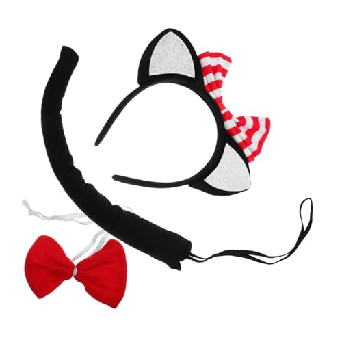 SHERCHPRY 1satz Katzenohren Haarreif Mit Und Fliege Niedliches Kostümzubehör Für Erwachsene Für Halloween Und Cosplay-Events von SHERCHPRY