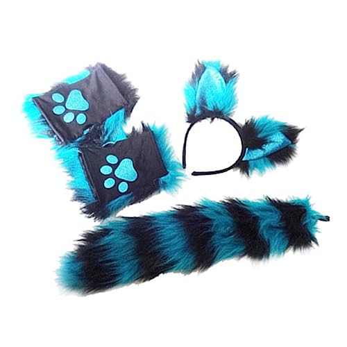 SHERCHPRY 3sätze Fuchs Cosplay Mit Ohren Handschuhen Und Flauschige Tier-Accessoires Für Halloween Und Kostümpartys Für Kreative Rollenspiele von SHERCHPRY