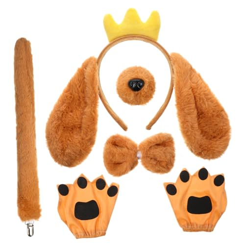 SHERCHPRY Fluffiges Hunde Kostüm Set mit Ohren und Pfotenhandschuhen Tierische Cosplay Accessoires für Erwachsene für Partys Fotografie und Kreative Verkleidungen von SHERCHPRY