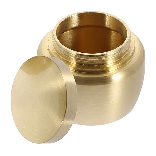 SHERCHPRY Luftdichte Metallurne mit Kupfergehäuse Tragbare Aufbewahrungsdose für Tee Weihrauchpulver Langlebig Feuchtigkeitsgeschützt Kompakt und Leicht für Cremation und Tägliche Nutzung von SHERCHPRY