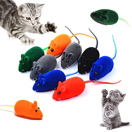 SHFSDHF 10 Stück Mäuse Spielzeug für Katzen Katze Interaktive Spielzeug Kätzchen Mäuse Katze Mini Lustiges Katzenspielzeug für Katzen Kitty ideales Katzenspielzeug zur Beschäftigung von Stubentigern von SHFSDHF