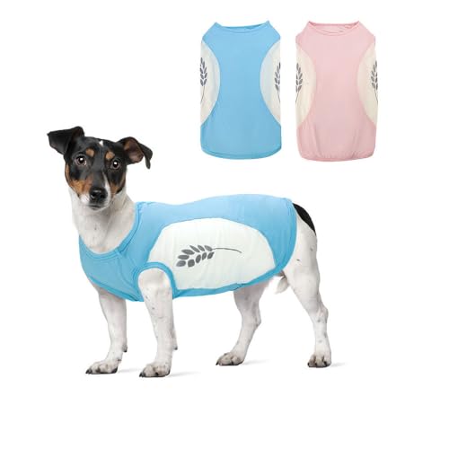 SHAOMIN Kühlshirt für Hunde, 2 Stück, dehnbar, Sommer, kühles Haustier-Sweatshirt, leicht, schnell trocknend, atmungsaktiv, weiche Katzenbekleidung für kleine, mittelgroße und große Rassen, Rosa und von SHIAOMIN