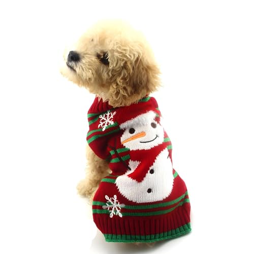 SHIAOMIN Hunde-Schneemann-Pullover, Weihnachten, Hunde-Kostüm, Jahr, Weihnachten, Kleidung, Haustier-Hoodies, kleine Hunde, Katze (X-Large) von SHIAOMIN