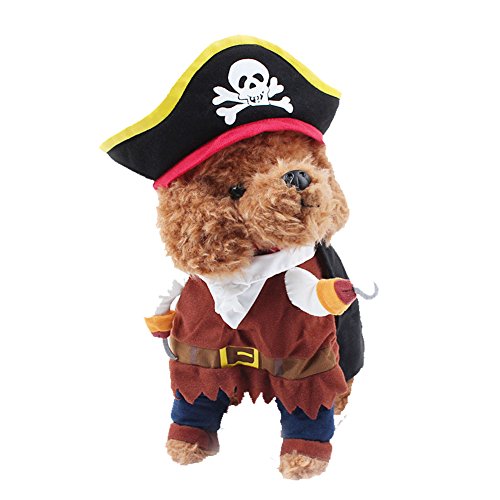 WORDERFUL Hunde-Piratenkostüm, Halloween, Haustierkleidung, Katze, karibischer Stil, Kleid, Cosplay (Größe XS) von SHIAOMIN