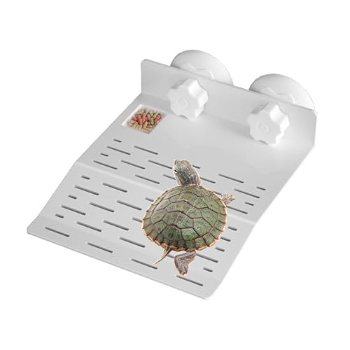 SHIGATSU 2-in-1 Schildkröten-Plattform für Schildkrötenbecken, Schildkrötenplattform mit Saugnapf für Schildkröten, Eidechsen und Frösche, Reptilienlebensraum von SHIGATSU