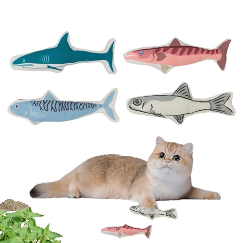 SHIMMURR Katzenspielzeug Fischspielzeug (4-teiliges Set) von SHIMMURR