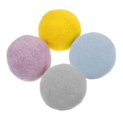 SHINEOFI 1 Satz Wollfilzball Hundespielzeug Beißspielzeug Für Hunde Interessantes Molares Interessantes Kauspielzeug Hund Interaktive Spielzeuge Hundekauball Plüsch 4 Stück von SHINEOFI