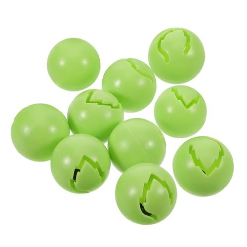 SHINEOFI 10 Stück Katzen Bälle mit Glocken Interaktive Rassel Bälle für Indoor Katzen Fördert Fitness und Spielspaß Leicht und Tragbar Grünes Design von SHINEOFI