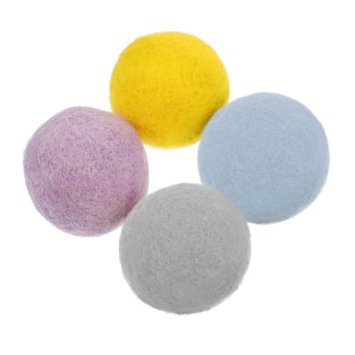 SHINEOFI 2 Sätze Wollfilzball Interaktives Interactive Toys Knete Katzenspielzeig Plush Toy Hundespielzeug Hundekauball Interessantes Kauspielzeug Plüsch 4 Stück * 2 von SHINEOFI
