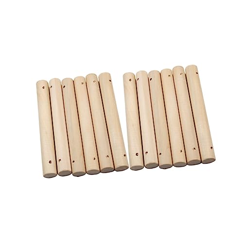 SHINEOFI 25 STK Leiterstock Für Haustiere Bausteine ​​Spielzeug Für Runder Wimpel-drachenstock Dübelstangen Aus Hartholz Puzzle-Spielzeug Halbe Dübelstangen Runde Holzstangen Bambus von SHINEOFI