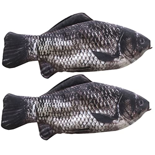SHINEOFI 2st Karausche Haustierspielzeug Simulationsfisch Mini- Für Haustiere Katze Puzzle Futterspender Zauberstab Plüsch Realistischer Fisch Fischfiguren Kratzer Nylon von SHINEOFI