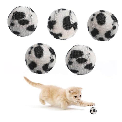 SHINEOFI 5Stücke Leoparden Tennisbälle Für Katzen Interaktive Dschungelbälle Für Kätzchen Lustige Katzenbälle Für Indoor Spiel Und Unterhaltung Zufällige Farben von SHINEOFI
