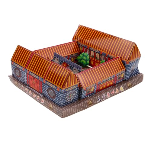SHINEOFI Bunte Papieropfer Villa Roleplay Bausatz Ahnenverehrung Verbrennungsdekor Traditionell für Ahnenfest und Friedhofszeremonie von SHINEOFI