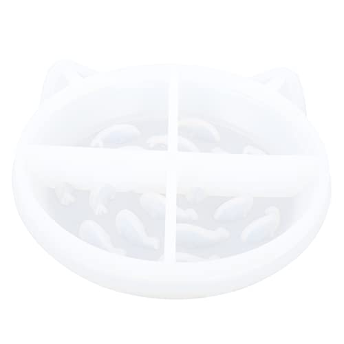 SHINEOFI Speiseteller Schimmel de resina Kätzchen-Feeder Haustier DIY-Form Feeder Wiederverwendbare Schüssel Form Besteck DIY-Versorgung Slow Feeder Bowl DIY Form Kieselgel Weiß von SHINEOFI