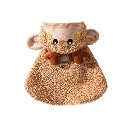Haustier-Urlaubs-Outfit, Winterkostüm, Weihnachts-Katzenumhang, warm, mit Kapuze, flauschiger Welpen-Umhang mit Sterngeweih für Party, Foto, Braun, Größe M Haustier-Urlaubs-Outfit, Winterkostüm, Weihnachts-Katzenumhang, warm, mit Kapuze, flauschiger Welpen-Umhang mit Sterngeweih für Party, Foto, Braun, Größe M von SHINROAD
