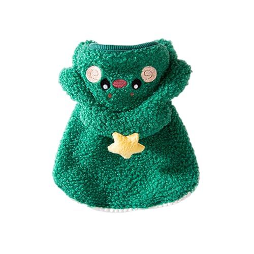Haustier-Urlaubs-Outfit, Winterkostüm, Weihnachts-Katzenumhang, warm, mit Kapuze, flauschiger Welpen-Umhang mit Sterngeweih für Party, Foto, Grün, Größe L Haustier-Urlaubs-Outfit, Winterkostüm, Weihnachts-Katzenumhang, warm, mit Kapuze, flauschiger Welpen-Umhang mit Sterngeweih für Party, Foto, Grün, Größe L von SHINROAD