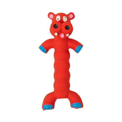 Haustierspielzeug mit guter Zähigkeit, bissfestes Spielzeug, klingende Cartoon-Tierform, robuste Latex-Puppe, Kauspielzeug Backenzähne rot von SHINROAD