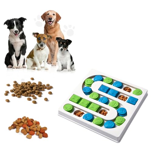 Hund Puzzle Slow Feeder Hundespielzeug, Welpen Leckerli Spender Feeder Spielzeug, Interaktives Hund Puzzle Feeder Hundetraining Verbessern Sie IQ Puzzle Hundenapf (Weiß) von SHINROAD