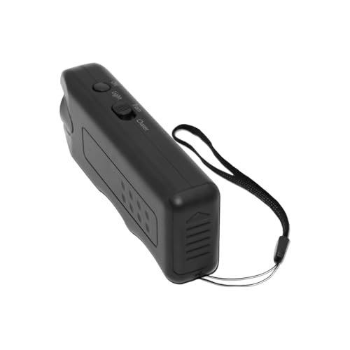 Hunde-Bell-Stopper, elektronischer Repeller, Anti-Gerät für drinnen und draußen, Ultraschall, mit LED-Taschenlampe, tragbar, leistungsstark, Abschreckung, effektiv, Schwarz von SHINROAD