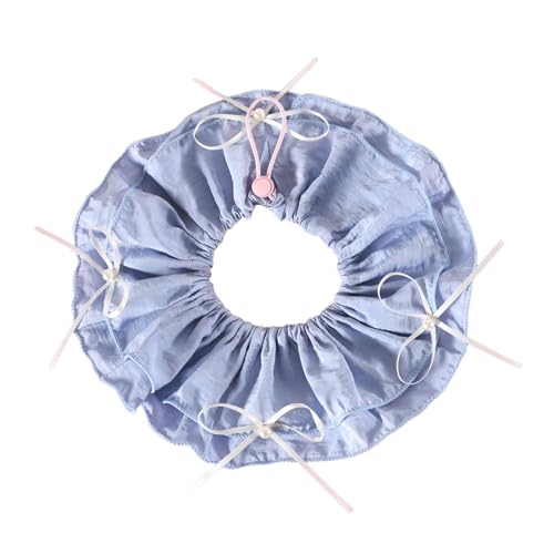Niedliches Haustier-Zubehör, Halsband, Schal, Katze, Lätzchen, Bandana mit Schleife, verstellbar, für Weihnachten, Geburtstag, Partys, saisonale Veranstaltungen, Halsbekleidung, modisch, Blau von SHINROAD