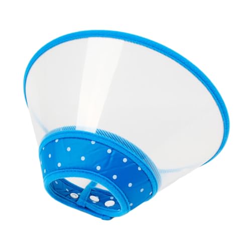SHINROAD Anti-Kau-Katzenhalsband, verstellbar, Kegel, Genesung, E-Halsband für Wundheilung, Anti-Lecken, bissfest, Halsabdeckung, Katzen, Kätzchen, Kaninchen, größenverstellbar, Tierarzt, Blau, Größe von SHINROAD