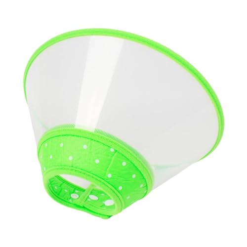 SHINROAD Anti-Kau-Katzenhalsband, verstellbar, Kegel, Genesung, E-Halsband für Wundheilung, Anti-Lecken, bissfest, Halsabdeckung, Katzen, Kätzchen, Kaninchen, größenverstellbar, Tierarzt, Grün, Größe von SHINROAD