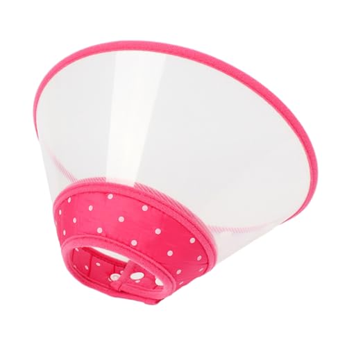 SHINROAD Anti-Kau-Katzenhalsband, verstellbar, Kegel, Genesung, E-Halsband für Wundheilung, Anti-Lecken, bissfest, Halsabdeckung, Katzen, Kätzchen, Kaninchen, größenverstellbar, Tierarzt, Rosa, Größe von SHINROAD