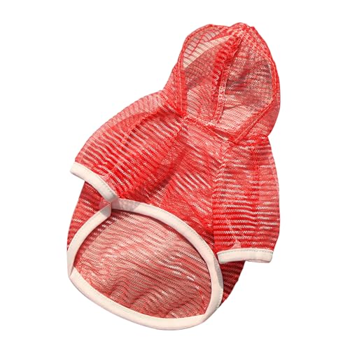 SHINROAD Atmungsaktive Haustierkleidung, leichtes Netzgewebe, Kleidung, mit Kapuze, kurzärmelig, Sonnenschutzweste, schnell trocknend, für Hunde und Katzen, für Outdoor-Aktivitäten, Rot, Größe L SHINROAD Atmungsaktive Haustierkleidung, leichtes Netzgewebe, Kleidung, mit Kapuze, kurzärmelig, Sonnenschutzweste, schnell trocknend, für Hunde und Katzen, für Outdoor-Aktivitäten, Rot, Größe L von SHINROAD