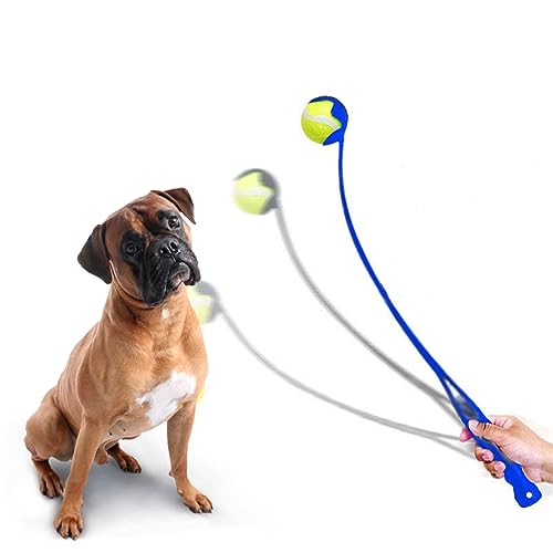 SHINROAD Ballwerfer für Hunde, Ballschleuder für Hunde, Wurfarm Hund, Hunde Ballschleuder mit Ball, Hund Ballschleuder, 45cm (Blau) von SHINROAD