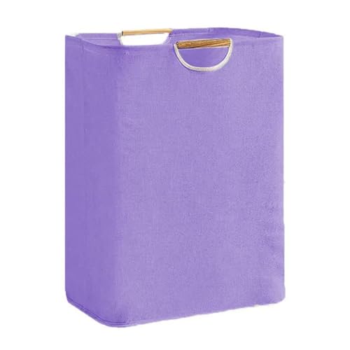 SHINROAD Bambusgriff Griff Wäschereibehälter Hub Lagerkorb mit faltbarem Design großer Kapazität wasserdicht mittelgroß Violett M SHINROAD Bambusgriff Griff Wäschereibehälter Hub Lagerkorb mit faltbarem Design großer Kapazität wasserdicht mittelgroß Violett M von SHINROAD