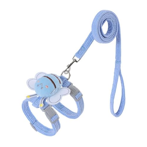 SHINROAD Bequeme Katzenleine für Kätzchen, verstellbares Geschirr-Set, weich, leicht, für kleine Katzen, ausbruchsicheres Design mit sicheren Verschlüssen, ideal für den Außenbereich, Blau, Größe M von SHINROAD