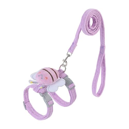 SHINROAD Bequeme Katzenleine für Kätzchen, verstellbares Geschirr-Set, weich, leicht, kleine Katzen, ausbruchsicheres Design mit sicheren Verschlüssen, ideal für den Außenbereich, Lila, Größe S von SHINROAD