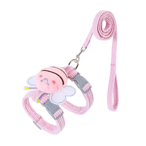 SHINROAD Bequeme Katzenleine für Kätzchen, verstellbares Geschirr-Set, weich, leicht, kleine Katzen, ausbruchsicheres Design mit sicheren Verschlüssen, ideal für den Außenbereich, Rosa, Größe S von SHINROAD