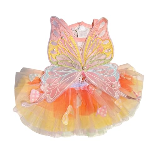 SHINROAD Buntes Schmetterlingskatzen-Outfit, Hundekleid mit Flügeln, Prinzessinnen-Stil für Hunde und Katzen, Spitzenstoff, Sommer-Haustierkleidung, bequem, ärmellos, Größe XL SHINROAD Buntes Schmetterlingskatzen-Outfit, Hundekleid mit Flügeln, Prinzessinnen-Stil für Hunde und Katzen, Spitzenstoff, Sommer-Haustierkleidung, bequem, ärmellos, Größe XL von SHINROAD