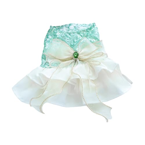 SHINROAD Charmantes Hundekostüm für Welpen, Spitzenkleid, Prinzessin, süßer Blingbling Kuchen, Camisole Rock, kleine Verkleidung für Partys, Grün, M SHINROAD Charmantes Hundekostüm für Welpen, Spitzenkleid, Prinzessin, süßer Blingbling Kuchen, Camisole Rock, kleine Verkleidung für Partys, Grün, M von SHINROAD