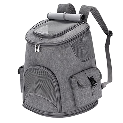 SHINROAD Dog go out backpack Pet Bag Top Rollos Double Zipper Pocket Pet Carrier Backpack Outdoor Bag Travel Grey L von SHINROAD