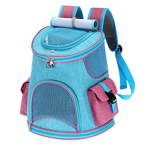 SHINROAD Dog go out backpack Pet Bag Top Rollos Double Zipper Pocket Pet Carrier Backpack Outdoor Bag Travel Light Blue L von SHINROAD